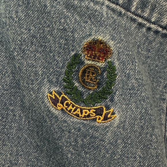 Ralph Lauren Chaps Denim Blue Button Down Shirt preppy grunge classic top - Picture 6 of 11